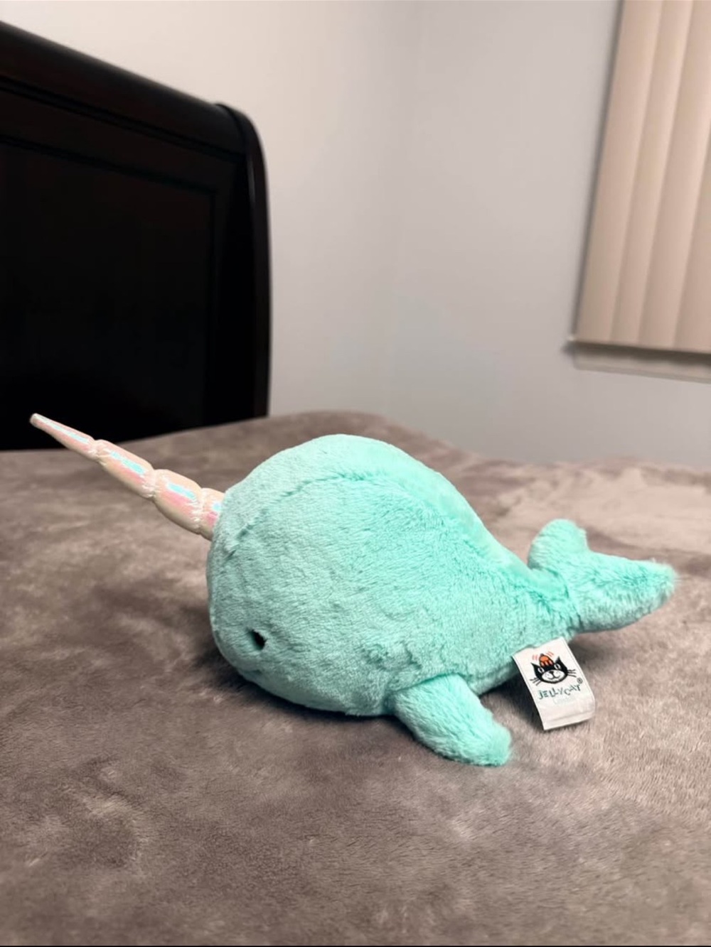 Jellycat Mint Narwhal Plush with Iridescent Horn